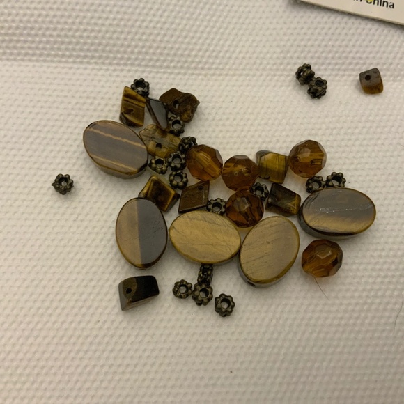 B2/ Beads for Cookie Lee Bracelet 51467  - Dark Brown Stones - Picture 1 of 2